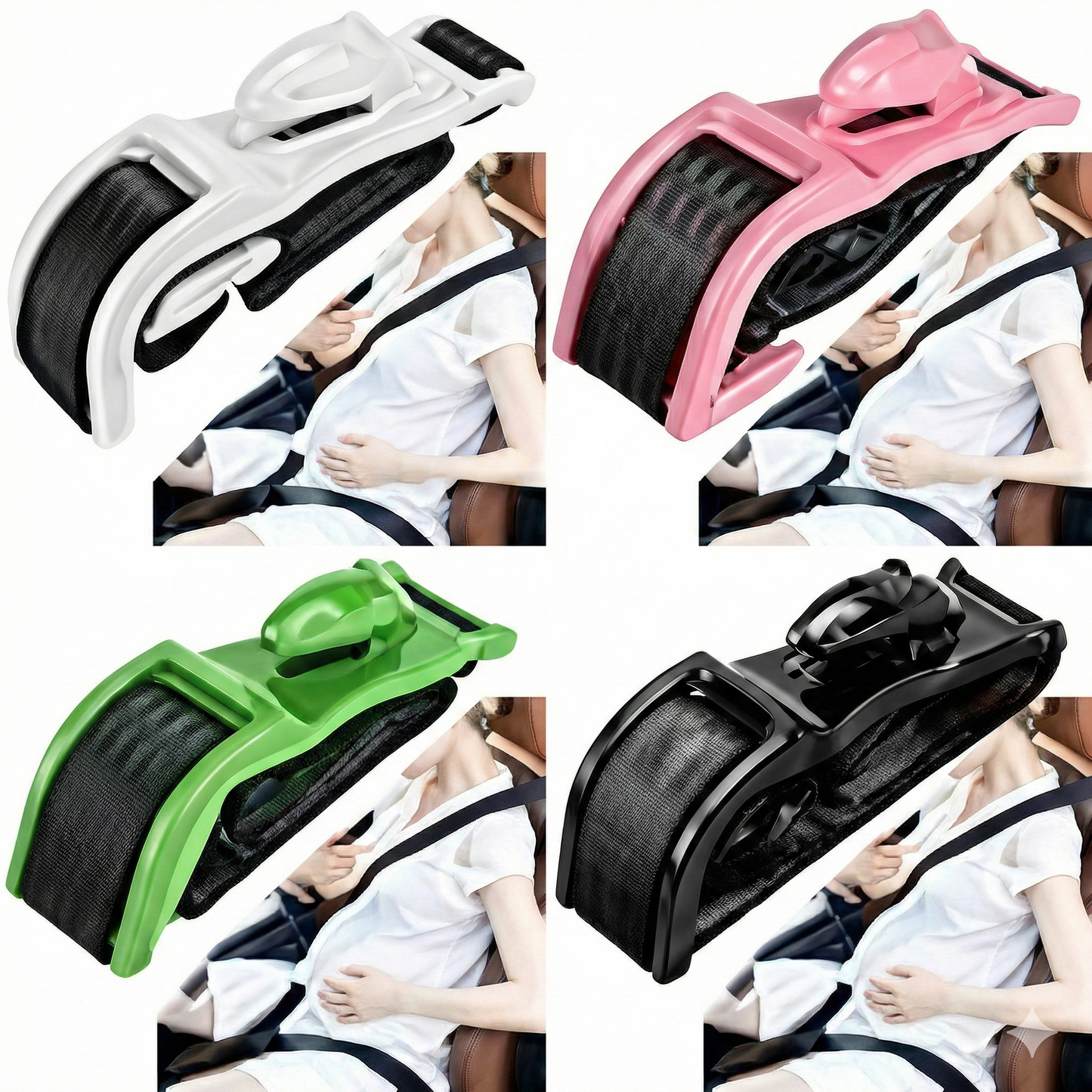 SafeBump™ The Seatbelt Adjuster That Stays Below Your Bump