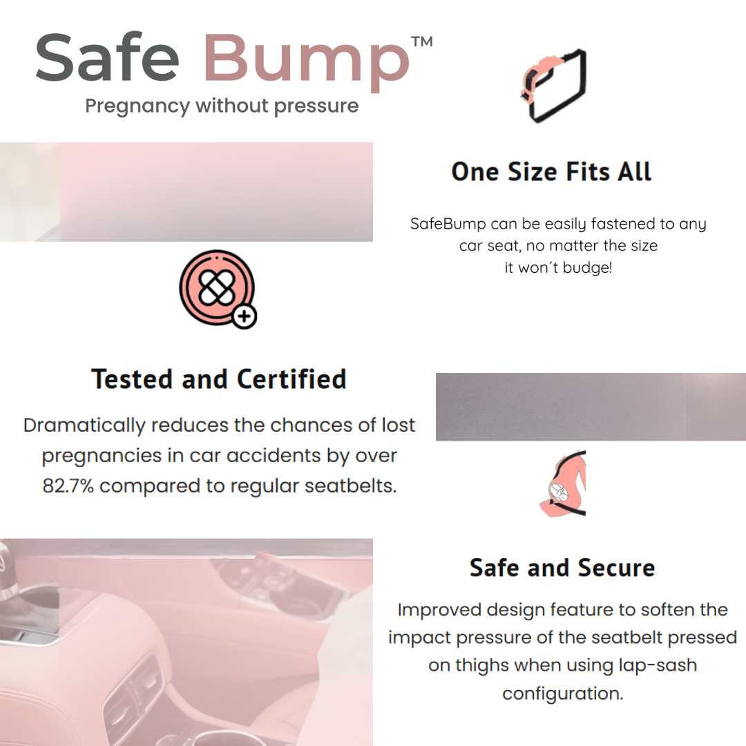 SafeBump™ The Seatbelt Adjuster That Stays Below Your Bump