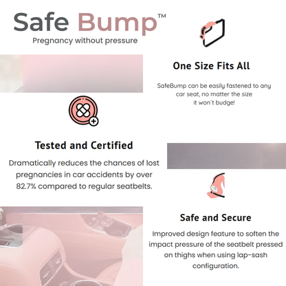 SafeBump™ The Seatbelt Adjuster That Stays Below Your Bump